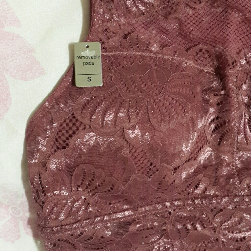 sophie b. Mauve Fancy Lace-Mesh-Mix Bralette - Picture 4 of 8